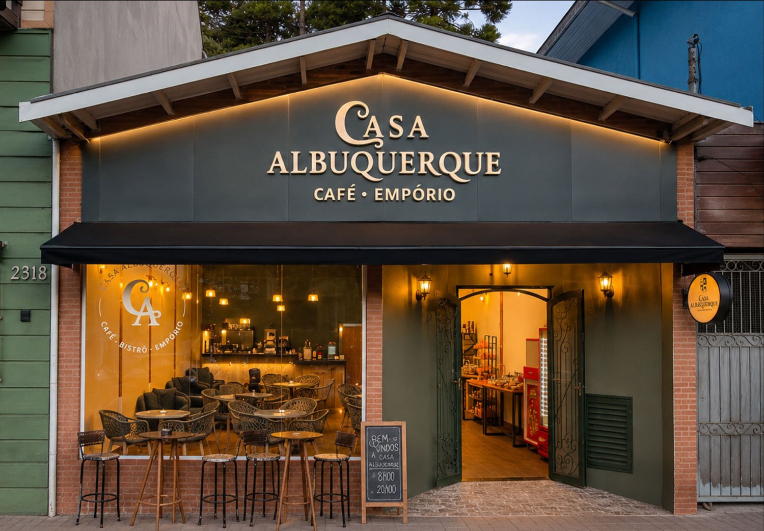 Uma marca para reunir café, empório, bistrô e hospedagem.
